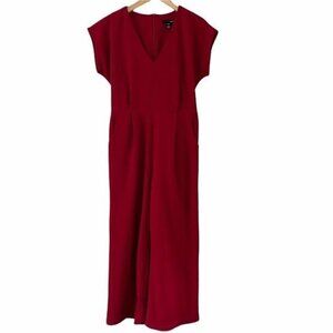 AQUA Maroon Tie Back Jumpsuit S